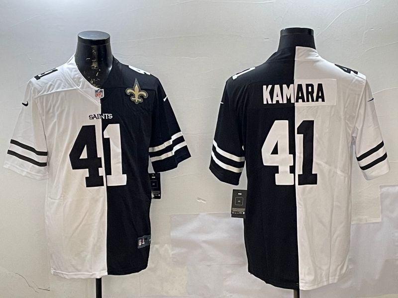 Men New Orleans Saints #41 Kamara White Black Fashion 2025 Nike Limited NFL Jersey style 3->new orleans saints->NFL Jersey